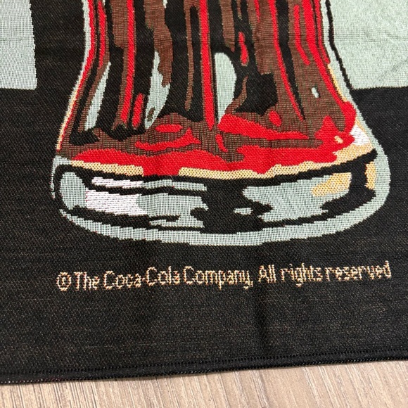 Coca Cola Tapestry Needlepoint Fabric Wall Banner 13 x 30 Coke Bottle Trademark - Picture 4 of 7